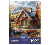 Rompecabezas De 1000 Piezas para Adolescentes Autumn Cabin in The Woods Rompecabezas para Adultos Juego Familiar Análisis Y Lógica Interacción Entre Padres E Hijos 38x26cm/1000pcs