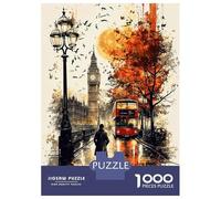 Rompecabezas De 1000 Piezas Para Adolescentes Autumn Evening in London A Rainy Cityscape Rompecabezas Para Adultos Juego Práctico Pero Divertido Y Humorístico Regalos Para Reducir El Estrés 52x38cm/10
