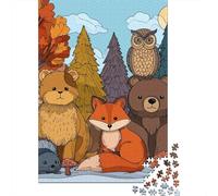Rompecabezas De 1000 Piezas para Adolescentes Autumn Forest Friends Rompecabezas Juegos Relajantes Análisis Y Lógica Juego Desafiante Regalos 52x38cm/1000pcs