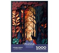 Rompecabezas De 1000 Piezas para Adolescentes Autumn Forest Scene with Deer Rompecabezas para Adultos Juegos Familiares Difícil Regalo De Cumpleaños, Regalos, 52x38cm/1000pcs