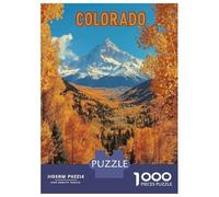 Rompecabezas De 1000 Piezas para Adolescentes Autumn in Colorado Vintage Mountain Travel Poster Rompecabezas para Adultos Juego Familiar Antiestrés Cumpleaños Y Navidad 38x26cm/100
