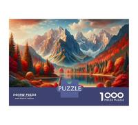 Rompecabezas De 1000 Piezas para Adolescentes Autumn Mountain Lake Landscape Rompecabezas para Adultos Juego Familiar Decoración del Hogar Cumpleaños Y Navidad 52x38cm/1000pcs