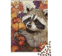 Rompecabezas De 1000 Piezas para Adolescentes Autumn Raccoon Art Print Rompecabezas para Adultos Juego Familiar Pero Divertido Y Humorístico Desafío Educativo 38x26cm/1000pcs