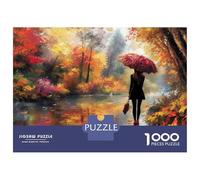 Rompecabezas De 1000 Piezas para Adolescentes Autumn Rainy Day Walk Rompecabezas para Adultos Juegos Familiares Regalos para Mujeres Cumpleaños 70x50cm/1000pcs