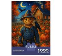 Rompecabezas De 1000 Piezas para Adolescentes Autumn Scarecrow Pumpkins Crows Rompecabezas para Adultos Juego Práctico Pero Divertido Y Humorístico Regalos para Reducir El Estrés 70x50cm/1000pcs