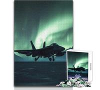 Rompecabezas de 1000 Piezas para Adolescentes, avión de Combate bajo la Aurora Boreal, Juguete, Juego Intelectual, Vacaciones en casa, Matar el Tiempo, Regalo de Amigo Secreto, tamaño 38x52cm