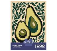 Rompecabezas De 1000 Piezas para Adolescentes Avocado Halves with Green Leaves Rompecabezas para Adultos Juego Familiar Difícil Difícil Cumpleaños Y Navidad 52x38cm/1000pcs