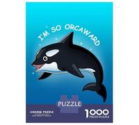 Rompecabezas De 1000 Piezas para Adolescentes Awkward Killer Whale Rompecabezas para Adultos Juego Práctico Mejora La Memoria Regalo De Cumpleaños, Regalos, 52x38cm/1000pcs