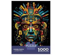 Rompecabezas De 1000 Piezas para Adolescentes Aztec Warrior Art Print-4 Rompecabezas Juegos Relajantes Análisis Y Lógica Juego Desafiante Regalos 38x26cm/1000pcs