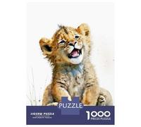 Rompecabezas De 1000 Piezas para Adolescentes Baby Lion Watercolor Rompecabezas para Adultos Juguetes De Bricolaje Decoración del Hogar Juego Desafiante Regalos 70x50cm/1000pcs