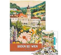 Rompecabezas de 1000 Piezas para Adolescentes Baden Bei Wien Austria Póster de Viaje Rompecabezas para Adolescentes Carrera de Velocidad Manual Difícil y desafiante Juego de Juguetes desafiante