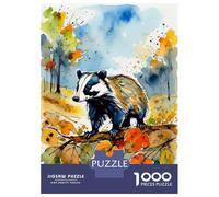 Rompecabezas De 1000 Piezas para Adolescentes Badger in Autumn Woods Rompecabezas para Adolescentes Juegos Relajantes Montaje De Patrones Regalos para Amigos Y Familiares 70x50cm/1000pcs