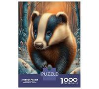 Rompecabezas De 1000 Piezas para Adolescentes Badger in Winter Forest Rompecabezas para Adultos Juegos Familiares Corte De Precisión Regalos Y Cumpleaños Únicos 52x38cm/1000pcs
