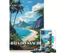 Rompecabezas de 1000 Piezas para Adolescentes Baia do Sancho,Brasil Póster de Viaje Juego de lógica de Corte Suave Tiempo de Juego Relajante Regalo Ideal para cumpleaños y aficiones (38x52cm)