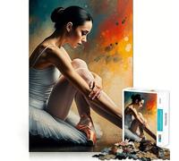 Rompecabezas de 1000 Piezas para Adolescentes Bailarina de Ballet con tutú,Triste,con Salpicaduras de Pintura,decoración de Corte preciso cognitivo,Juguete para el Tiempo,Regalo Tranquilo de Navidad