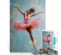 Rompecabezas de 1000 Piezas para Adolescentes Bailarina de Ballet en Rosa,articulaciones Suaves,Divertido para Entrenar la Mente,Juego Casual,decoración navideña (38x26cm)