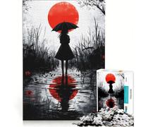 Rompecabezas de 1000 Piezas para Adolescentes Bajo la Luna Roja Juego Educativo Entrena tu Cerebro y Tus Manos Regalo para Amigos y Familiares 38x26cm