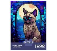 Rompecabezas De 1000 Piezas para Adolescentes Balinese Cat Abstract Stai Rompecabezas para Adultos Juegos Relajantes Desafío Difícil Ayuda A Ejercitar El Cerebro 38x26cm/1000pcs