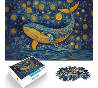 Rompecabezas de 1000 Piezas para Adolescentes Ballena bajo el océano Estrellado Juego Familiar para y Mejorar el Amor Entre Parejas 75x50cm