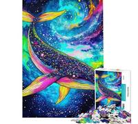 Rompecabezas de 1000 Piezas para Adolescentes Ballena cósmica Nebulosa Colorida Rompecabezas para Adultos Juegos Divertidos decoración del hogar cumpleaños (tamaño 38x26cm)