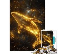 Rompecabezas de 1000 Piezas para Adolescentes Ballena Dorada Cosmos Rompecabezas para Adultos Juego práctico Pero Divertido y humorístico Actividades Divertidas en casa (tamaño 50x75cm)
