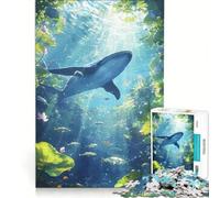 Rompecabezas de 1000 Piezas para Adolescentes Ballena en un paraíso Submarino Juegos relajantes y desafiantes para completar Ideal para Fortalecer el Amor en Pareja 38x52cm