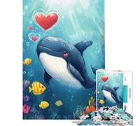 Rompecabezas de 1000 Piezas para Adolescentes Ballena Enamorada Juguetes educativos y relajantes para divertirse en Familia Regalos de Amigo Invisible (Tamaño 38x52cm)