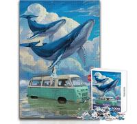 Rompecabezas de 1000 Piezas para Adolescentes, Ballenas sobre Furgoneta, Ideal para un rato de Relax, Troquelado de precisión Fina, tamaño 38x52cm