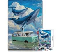 Rompecabezas de 1000 Piezas para Adolescentes, Ballenas sobre Furgoneta, Ideal para un rato de Relax, Troquelado de precisión Fina, tamaño 50x75cm