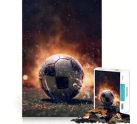Rompecabezas de 1000 Piezas para Adolescentes balón de fútbol,Arte de Bordes precisos,Juguete para Entrenar el Cerebro,Juego para Pasar un rato Agradable,decoración navideña (38x26cm)
