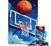 Rompecabezas de 1000 Piezas para Adolescentes Baloncesto y aro,Arte Abstracto,articulaciones Suaves,diversión cognitiva,Juego Casual,Tiempo Libre,Regalo Festivo (38x52cm)