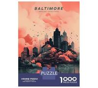 Rompecabezas De 1000 Piezas para Adolescentes Baltimore Urban Panorama Rompecabezas Juego Familiar Mejora La Memoria Cumpleaños 52x38cm/1000pcs