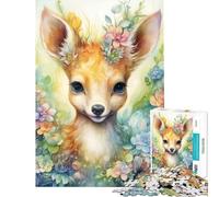 Rompecabezas de 1000 Piezas para Adolescentes Bambi en el jardín de Flores Juguetes educativos y prácticos para divertirse en Familia Ideas de Regalos (Tamaño 50x75cm)