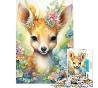 Rompecabezas de 1000 Piezas para Adolescentes Bambi en un jardín de Flores Juegos relajantes Juguetes adictivos para Cultivar la Paciencia Un Gran Regalo Un Reto difícil (Tamaño 38x26cm)