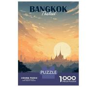 Rompecabezas De 1000 Piezas Para Adolescentes Bangkok Thailand Sunset Cityscape Illustration Rompecabezas Para Adultos Juego Práctico Pero Divertido Y Humorístico Regalos Para Reducir El Estrés 52x38c