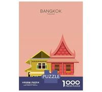 Rompecabezas De 1000 Piezas para Adolescentes Bangkok Travel Snippet Rompecabezas para Adultos Juego De Ingenio Análisis Y Lógica Actividades Divertidas En Casa, 38x26cm/1000pcs