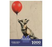 Rompecabezas De 1000 Piezas para Adolescentes Banksy Fox Red Balloon Rompecabezas para Adolescentes Juguetes Antiestrés Regalos para Mujeres Regalos para Reducir El Estrés 52x38cm/1000pcs