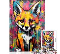 Rompecabezas de 1000 Piezas para Adolescentes Banksy Graffiti Slum Fox Juegos Divertidos Antiestrés Juguete Educativo Fortalecer el Amor Entre Parejas (38x52cm)