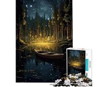 Rompecabezas de 1000 Piezas para Adolescentes Barco en la Noche Juego Familiar Que desafía la Inteligencia Juguetes adictivos Regalos de Amigo Invisible Mejora la Memoria (Tamaño 50x75cm)