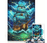 Rompecabezas de 1000 Piezas para Adolescentes Barco en Mares tempestuosos Juguetes para armar Mejora la Memoria colección de Artistas Bellas Artes 38x52cm