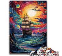 Rompecabezas de 1000 Piezas para Adolescentes: Barco Pirata en el Universo 1000 Piezas para Adolescentes, Pasa el Tiempo en casa con Piezas aleatorias Que se entrelazan (38x26cm)