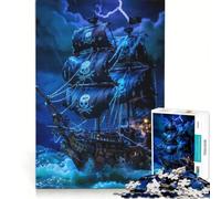 Rompecabezas de 1000 Piezas para Adolescentes Barco Pirata en tormenta Juegos Familiares diversión para Toda la Familia colección de Artistas Bellas Artes 38x26cm