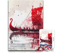 Rompecabezas de 1000 Piezas para Adolescentes, Barco Vikingo, Juego práctico para Mejorar la Memoria, para Mayores de 14 años (tamaño 38x52cm)