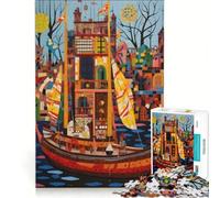 Rompecabezas de 1000 Piezas para Adolescentes: Barcos en el océano, Juegos educativos, Regalo de cumpleaños, colección de Artistas, Bellas Artes 38x26cm