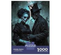 Rompecabezas De 1000 Piezas Para Adolescentes Baron Samedi And Maman Brigitte, Gothic Couple in Cemetery Rompecabezas Para Adolescentes Juego De Ingenio Mejora La Memoria Diversión En Casa Actividades