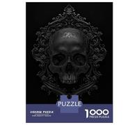 Rompecabezas De 1000 Piezas para Adolescentes Baroque Black Skull Rompecabezas Juegos Relajantes Regalos para Mujeres Cumpleaños 38x26cm/1000pcs