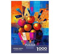 Rompecabezas De 1000 Piezas para Adolescentes Basket of Apples - Vibrant Cubist Still Life Rompecabezas para Adultos Juego Práctico Regalo De Cumpleaños Regalos De Cumpleaños Únicos 70x50cm/1000pcs