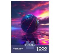 Rompecabezas De 1000 Piezas para Adolescentes Basketball Sport Neon Rompecabezas para Adultos Decoración De Pared De Juguete Mejora La Memoria Regalos Y Cumpleaños Únicos 52x38cm/1000pcs