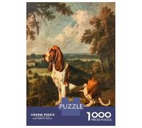 Rompecabezas De 1000 Piezas para Adolescentes Basset Hound Vintage Oil Rompecabezas para Adultos Juguetes Antiestrés Difícil Difícil Desafiante De Completar 52x38cm/1000pcs