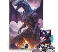 Rompecabezas de 1000 Piezas para Adolescentes: Batalla contra el majestuoso dragón, Juego Imposible, interacción Entre Padres e Hijos, Regalo de Juego desafiante 38x26cm